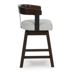 Ashley Furniture Haddigan Wood Swivel Barstool - Upholstered Bar Height | Sohomod, Dark Brown (Set of 2)