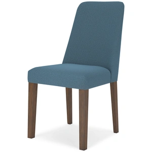 Ashley Furniture Lyncott Mid-Century Dining Side Chair | Blue Fabric & Brown Wood, Blue/Brown (Set of 2)