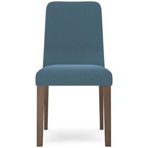 Ashley Furniture Lyncott Mid-Century Dining Side Chair | Blue Fabric & Brown Wood, Blue/Brown (Set of 2)