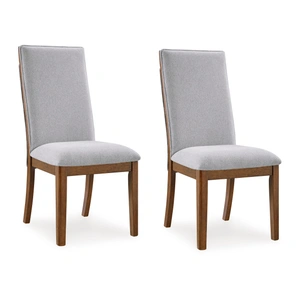 Ashley Furniture Lyncott Mid-Century Modern Dining Side Chair | Beige & Brown, Beige/Brown (Set of 2)