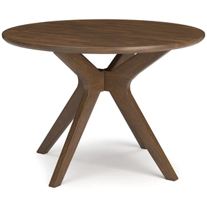 Ashley Furniture Lyncott Round Wood Dining Table in Brown | Mid-Century Modern, Brown