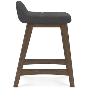 Ashley Furniture Lyncott Wood Barstool - Upholstered High Back Stool | Sohomod, Charcoal/Brown (Set of 2)