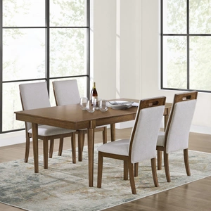 Ashley Furniture Lyncott Extendable Dining Set - Brown Trestle Base | Ashley, Brown