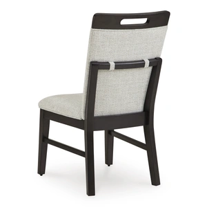 Ashley Furniture Neymorton Performance Fabric Dining Side Chair | Gray & Brown, Light Gray/Brown (Set of 2)