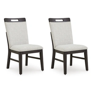 Ashley Furniture Neymorton Performance Fabric Dining Side Chair | Gray & Brown, Light Gray/Brown (Set of 2)