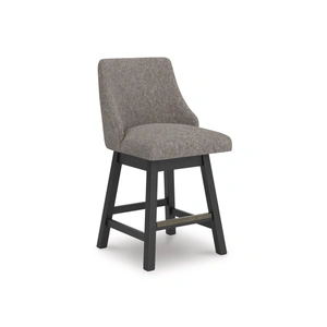 Ashley Furniture Neymorton Swivel Barstool - Gray Upholstered & Wood | Sohomod, Dark Grayish Brown (Set of 2)