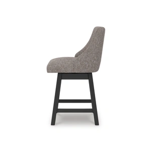 Ashley Furniture Neymorton Swivel Barstool - Gray Upholstered & Wood | Sohomod, Dark Grayish Brown (Set of 2)