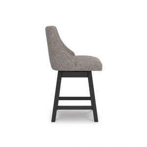 Ashley Furniture Neymorton Swivel Barstool - Gray Upholstered & Wood | Sohomod, Dark Grayish Brown (Set of 2)