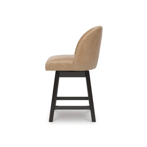 Ashley Furniture Neymorton Swivel Barstool - Black Faux Leather & Wood | Sohomod, Dark Grayish Brown (Set of 2)