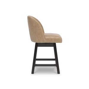Ashley Furniture Neymorton Swivel Barstool - Black Faux Leather & Wood | Sohomod, Dark Grayish Brown (Set of 2)
