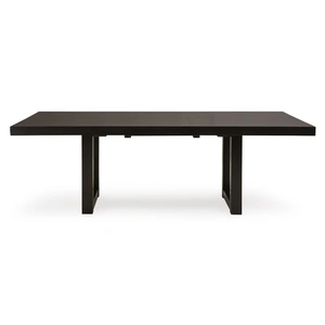 Ashley Furniture Neymorton Wood Extendable Dining Table - Seats 10 - Dark Brown, Dark Grayish Brown