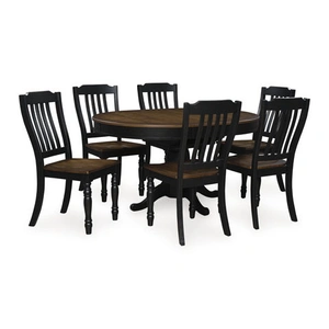 Ashley Furniture Clorazi Oval Extendable Dining Table - Black & Brown Wood, Black/Brown