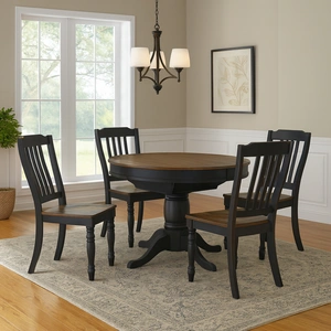 Ashley Furniture Clorazi Oval Butterfly Extendable Dining Room Set | Black & Brown, Black/Brown