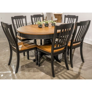 Ashley Furniture Clorazi Oval Butterfly Extendable Dining Room Set | Black & Brown, Black/Brown