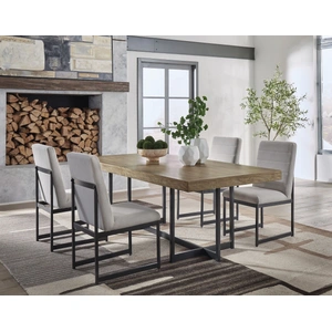 Ashley Furniture Tomtyn Extendable Dining Set - Light Brown & Metal | Ashley, Light Brown