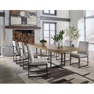 Ashley Furniture Tomtyn Extendable Dining Set - Light Brown & Metal | Ashley, Light Brown