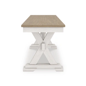 Ashley Furniture Purlaney Large Dining Bench | Two-Tone Farmhouse Seating, Antique White/Natural