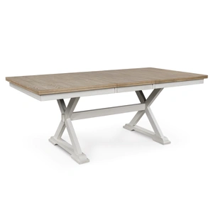Ashley Furniture Purlaney Wood Butterfly Extendable Dining Table - Antique White, Antique White/Natural