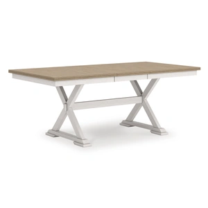 Ashley Furniture Purlaney Wood Butterfly Extendable Dining Table - Antique White, Antique White/Natural