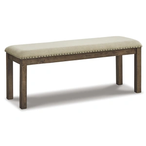 Ashley Furniture Moriville Upholstered Dining Room Bench | Beige & Gray-Brown, Beige