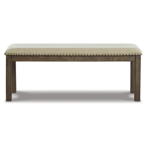 Ashley Furniture Moriville Upholstered Dining Room Bench | Beige & Gray-Brown, Beige