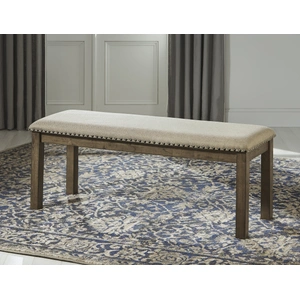 Ashley Furniture Moriville Upholstered Dining Room Bench | Beige & Gray-Brown, Beige
