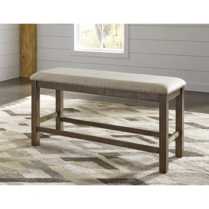 Ashley Furniture Moriville Double Counter Bench - Farmhouse Upholstered | Sohomod, Beige