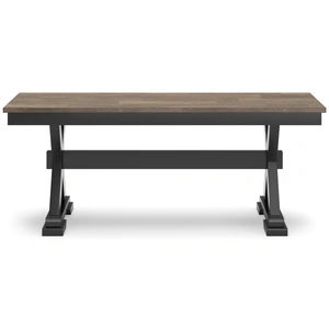 Ashley Furniture Wildenauer Dining Bench | Two-Tone Farmhouse Seating, Brown/Black