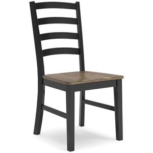 Ashley Furniture Wildenauer Modern Farmhouse Ladderback Dining Chair | Brown & Black, Brown/Black (Set of 2)