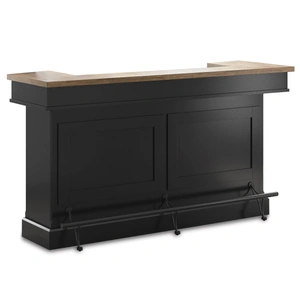 Ashley Furniture Wildenauer Home Bar Unit | Wood & Metal with Storage Drawers, Brown/Black