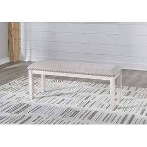 Ashley Furniture Robbinsdale Large Upholstered Dining Bench | Antique White, Antique White