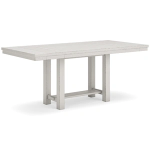 Ashley Furniture SM Robbinsdale Wood Rectangular Extendable Counter Table, Antique White