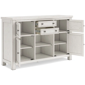 Ashley Furniture Robbinsdale Wood Dining Server - Antique White Farmhouse Buffet, Antique White