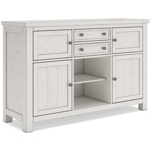 Ashley Furniture Robbinsdale Wood Dining Server - Antique White Farmhouse Buffet, Antique White