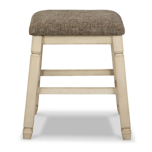 Ashley Furniture Bolanburg Antiqued White Upholstered Wood Counter Stool, Two-tone (Set of 2)