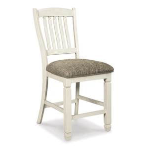 Ashley Furniture Bolanburg Upholstered Barstool - Antiqued White (Set of 2), Two-tone (Set of 2)