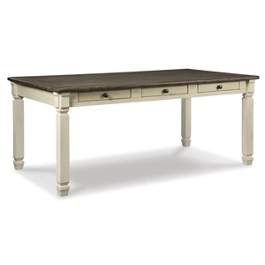 Ashley Furniture SM Bolanburg Wood Rectangular Dining Table w/6 Drawers, Antiqued White