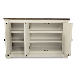 Ashley Furniture SM Bolanburg Wood Server w/3 Doors, Antiqued White
