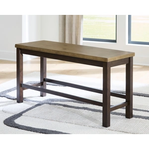 Ashley Furniture Rylandeen Wood Double Counter Bench | Modern Farmhouse Style, Light Brown/Dark Brown