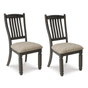 Ashley Furniture Tyler Creek Slat-Back Dining Side Chair | Black & Grayish-Brown, Black/Grayish Brown (Set of 2)
