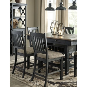 Ashley Furniture Tyler Creek Counter Height Dining Table with 4 Drawers, Black/Gray