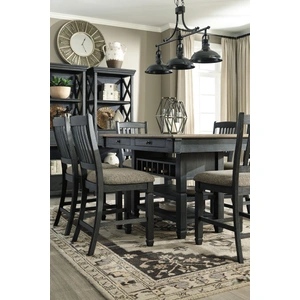Ashley Furniture Tyler Creek Counter Height Dining Table with 4 Drawers, Black/Gray