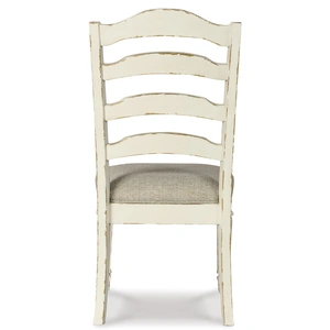Ashley Furniture SM Realyn Polyester/Wood Dining Side Chair, Chipped White (Set of 2)