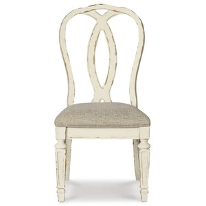 Ashley Furniture Realyn French Country Dining Side Chair | Chipped White Finish, Chipped White (Set of 2)