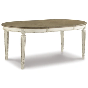 Ashley Furniture Realyn Oval Extendable Dining Table - Chipped White | Sohomod, Chipped White