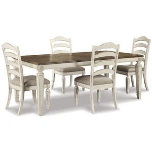 Ashley Furniture SM Realyn Polyester/Wood Dining Side Chair, Chipped White (Set of 2)