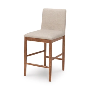 Ashley Furniture Isanti Wood Barstool - Cross-Back Upholstered Bar Stool | Sohomod, Light Brown (Set of 2)