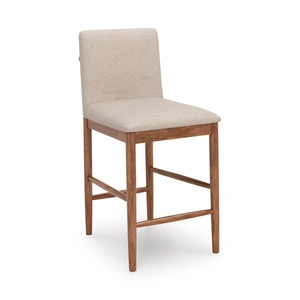 Ashley Furniture Isanti Wood Barstool - Cross-Back Upholstered Bar Stool | Sohomod, Light Brown (Set of 2)