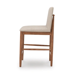 Ashley Furniture Isanti Wood Barstool - Cross-Back Upholstered Bar Stool | Sohomod, Light Brown (Set of 2)