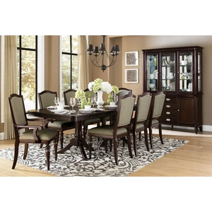 Homelegance Marston Classic Extendable Wood Veneer Dining Room Set, Dark Cherry